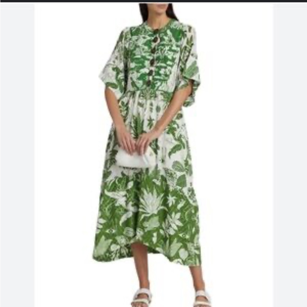 FARM Rio Botanical Green and White Midi Dress - Picture 2 of 8